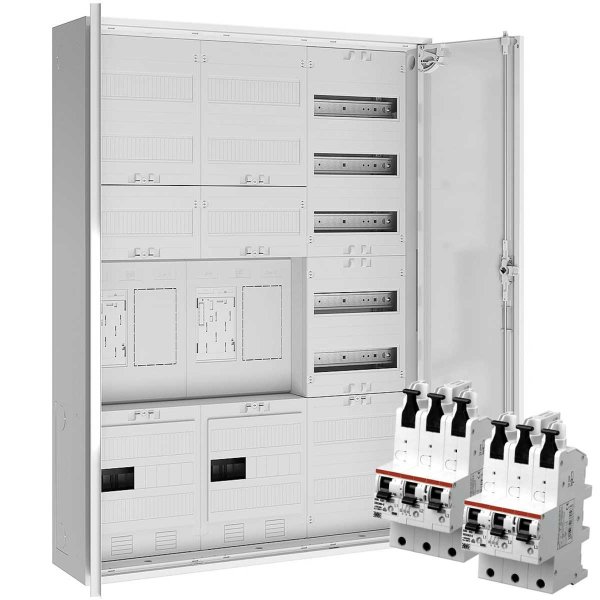 Zählerschrank, 2x eHZ/2R, Verteilerfeld/APZ, 2x SLS 40A