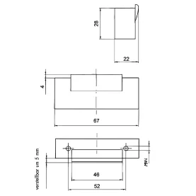 Elektrischer Türöffner ohne Entriegelung, 6...12V AC/DC, Schraublochabstand 52mm