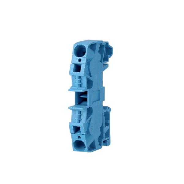 Durchgangs-Reihenklemme, 10mm², 57A, Steckanschluss, Neutral, blau