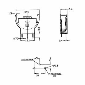 20mm Knopfzellen-Batteriehalter für Printmontage,...