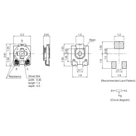 SMD Trimmer-Potentiometer, 10K, 25%, 0,15W, 50V, 2,8x2,2x0,8mm, 10 Stück