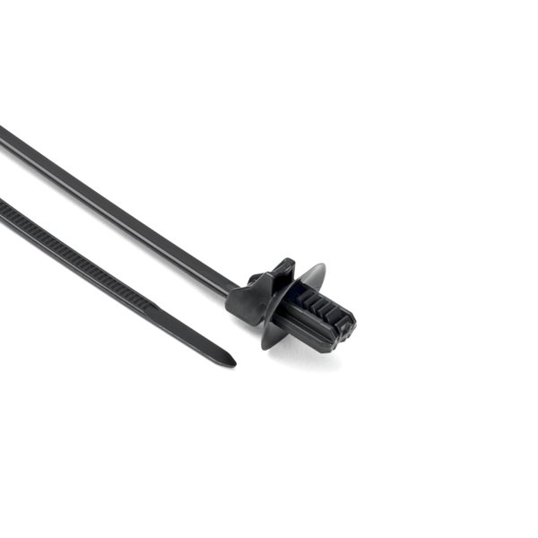 Befestigungsbinder mit Lamellenfuß für Ovalloch, 130mm, schwarz, 500 Stück