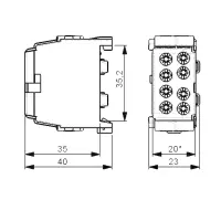 Hauptleitungsabzweigklemmen 1-polig anreihbar | 2x25/2x16...