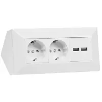 Steckdosenblock Eckmontage Aufputz | 2x Steckdosen 2x...