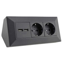 Steckdosenblock Eckmontage Aufputz | 2x Steckdosen 2x...