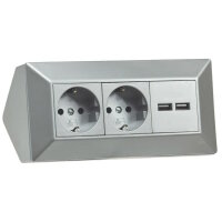 Steckdosenblock Eckmontage Aufputz | 2x Steckdosen 2x...