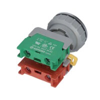 30mm Einbau-Drucktaster IP65 | NC/NO 3A 240VAC | Taste flach Rot