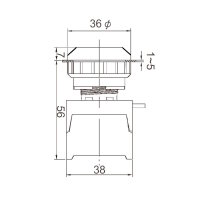 30mm Einbau-Drucktaster IP65 | NC/NO 3A 240VAC | Taste flach Rot