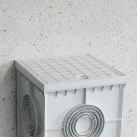Revisionsschacht für Kabel/Rohre 300x300mm | PP Grau | 4 Einführungen 63-140mm