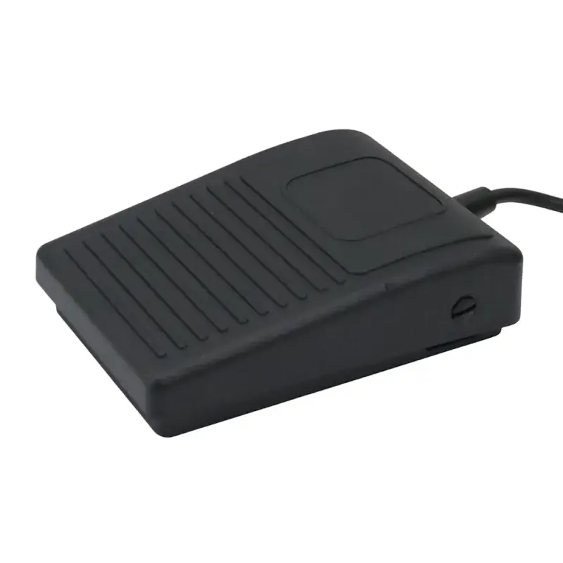 HERGA 6210-0104 Fußschalter mit 6,35mm Klinkenstecker, 1S, 1A/24V, Schwarz