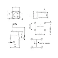 TACT Print-Eingabetaster | 6x6mm H 9,5mm | 50mA 12V | 100...