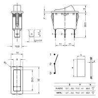 EVEREL SX81 Wippschalter 30x11mm | 1-polig EIN/EIN 16A 250VAC | Weiß