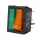 Kombination 30x22mm Kontroll-Wippschalter Orange/Signalleuchte Grün | EIN/AUS 16A