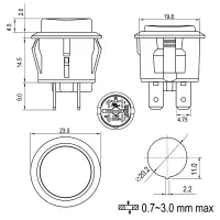 R13-527C-02 B/G Drucktaster | 20mm Einbau-Ø | 1 Schließer 6A 250VAC | Grün