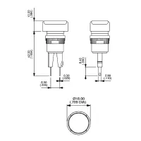 APEM A0109Y Modularschalter-Gehäuse, Einbau-Ø 16mm, tastend, IP65, weiß