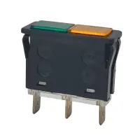 Signallampe 35x12mm 230VAC Orange/Grün | Neon 6,3mm...