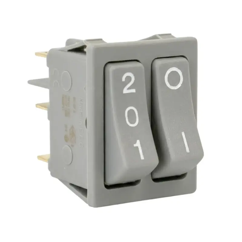 SIGNAL-LUX 83 Dual-Wippschalter 30x22mm | 2/0/1 + 0/I | 16A 250VAC Grau
