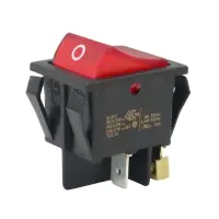 Kontroll-Wippschalter 30x22mm | 2-polig EIN/AUS 20A 250VAC | Rot Steck/Schraub