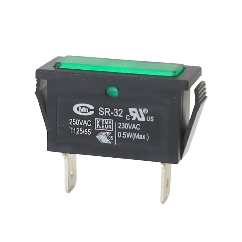 Signallampe 30x11mm 230VAC Grün | Neon 6,3mm Flachstecker