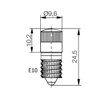 Neon-Signallampe (Glimmlampe) | Sockel E10 230V T90 | 24,5mm 3 Stück