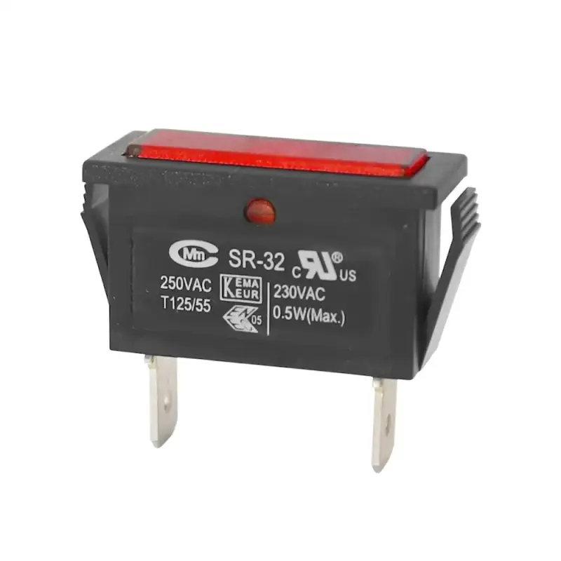 Signallampe 30x11mm 230VAC Rot | Neon 6,3mm Flachstecker