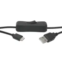 USB-Anschlusskabel mit Schalter | USB-A Stecker/USB-C...