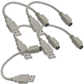 Adapterkabel, USB-A-Stecker zu PS/2 Kupplung, 20cm, 5...