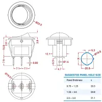 Wipptaster Einbau-Ø 20mm | 1-polig (EIN)/AUS/(EIN)...