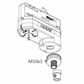 3-Phasen MULTI-adapter mit Gewinde M10x1, komplett (alu/grau, schwarz, wei&szlig;)