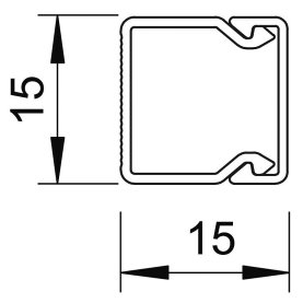 Kabelkanal, 15x15mm, 2m, lichtgrau, 54 St&uuml;ck (108m)