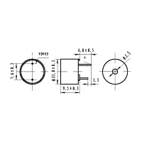 Piezo-Signalgeber mit Elektronik, Ø 12mm, 3-7VDC,...