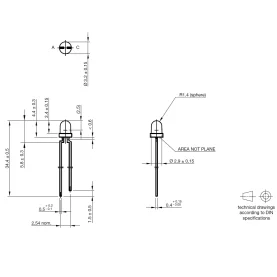 VISHAY Serie TLLxxx 3mm LED, low current, diffus, 2mA,...