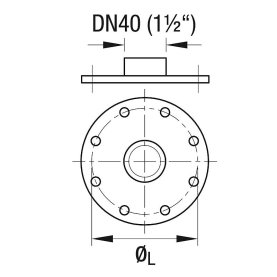 Gewindeflansche für Elektroheizstäbe, DN40 (1½")