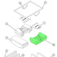 ETA 001-1803-05L18 Brennkammer Deckstein rechts, mit...