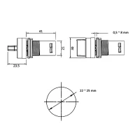 Einbau-Drehschalter, 30/22mm, 3A/230V~, Schraubklemmen, mit Schild, EIN/AUS