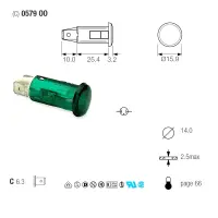 BULGIN Signallampen Ø 16mm | Einbau-Ø 14mm | 230VAC Neon