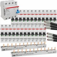 ABB-Set 1-24, FI-Schalter 40/0,03A, 24x LS-Schalter B16A,...