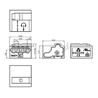 DG220B-2.1 EIB/KNX PCB Micro-Verbindungsklemme, 2x4-polig, rot/schwarz, 10 Stück