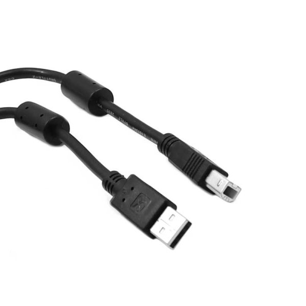 USB-Anschlusskabel, USB-A Stecker/USB-B-Stecker, schwarz, 1,8m