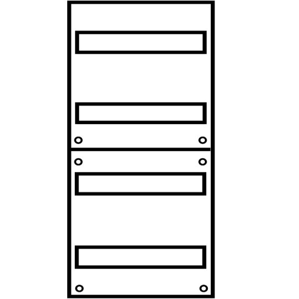 Aufputz Wandverteiler Komplettschrank, IP43, 1x4-reihig, 48TE (12TE Klemmraum)