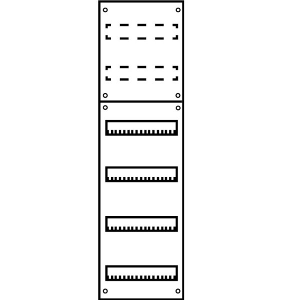 Aufputz Wandverteiler Komplettschrank, IP43, 1x6-reihig, 72TE (24TE Klemmraum)