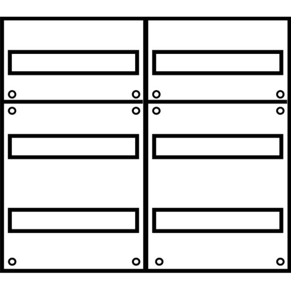 Aufputz Wandverteiler Komplettschrank, IP43, 2x3-reihig, 72TE (24TE Klemmraum)