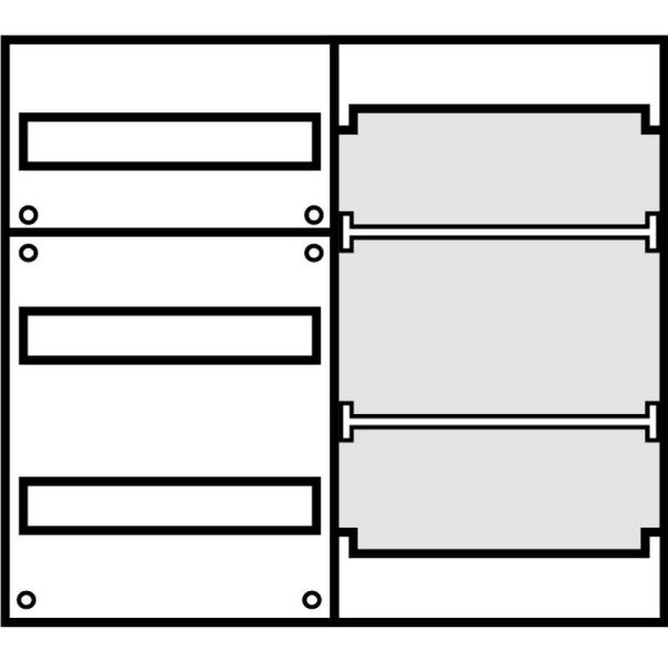 Aufputz Wandverteiler Komplettschrank, IP43, 1x3-reihig, 1x Mediafeld