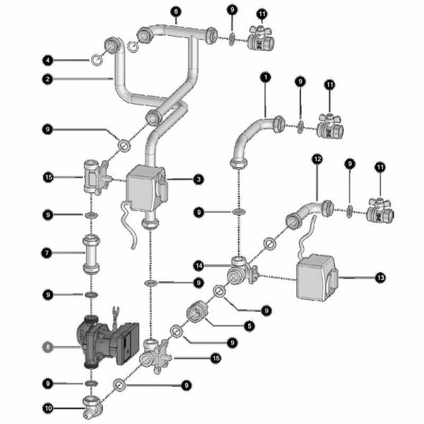 ETA PU Rücklaufanschluss 2 Hydraulik