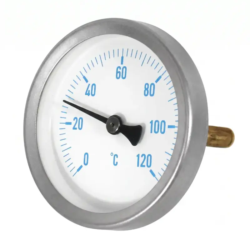 Bimetall-Einsteckthermometer 0 bis +120°C Blau | Fühler 7x50mm | Ø 64mm