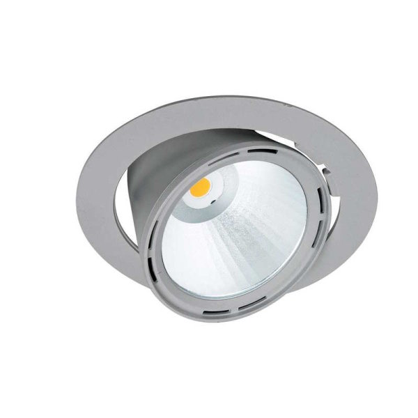 LIVAL Lean DL LED-Downlight, 194mm, 35W, 3000K, 3000lm, CRI>90, 30°, silber