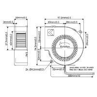 ORION FANS ODB9733-24HB Radiallüfter | 24VDC 16W 54m³/h | 97x94x33mm