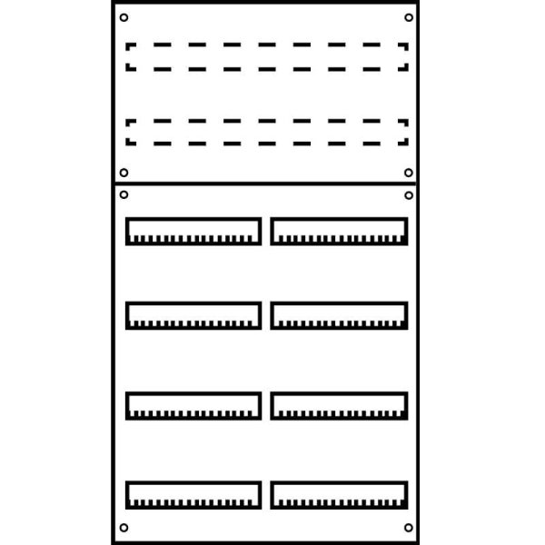 Aufputz Wandverteiler Komplettschrank, IP43, 2x6-reihig, 144TE (48TE Klemmraum)