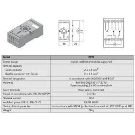 KUHNKE Universal Z396 Hutschienen-Relaissockel mit...