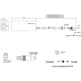 MeanWell Serien GSM40A/GSM40B 40W Desktop-Netzteile, Hohlstecker 5,5/2,1mm (+ innen)